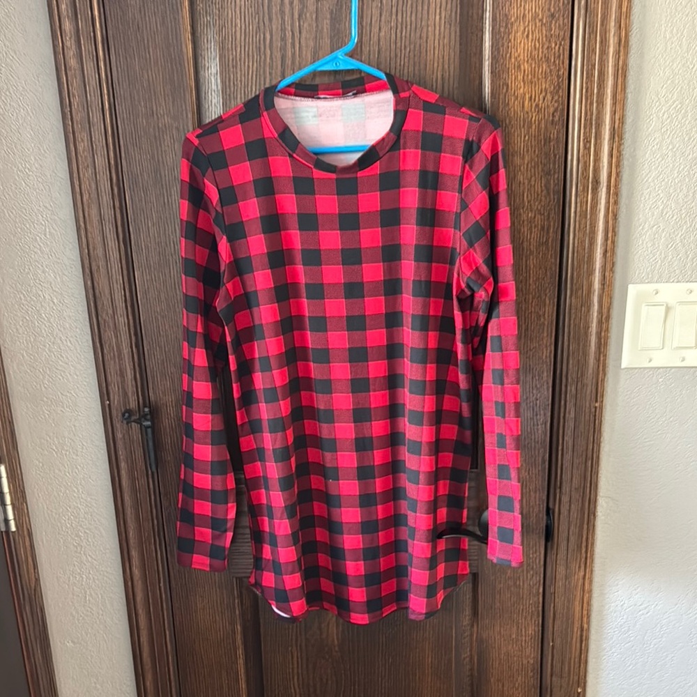 BomBom Red and Black Plaid Shirt
